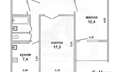 Купить 2-комнатную квартиру, Брест, Центр, ул. Пушкинская. Фото 1