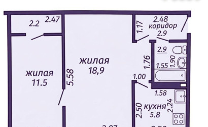 Купить 2-комнатную квартиру, Солигорск, Ленинского Комсомола ул., 3. Фото 1