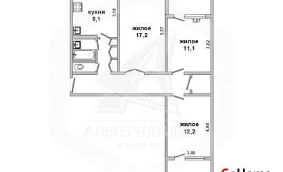 Купить 3-комнатную квартиру, Брест, Ковалево, ул. Луцкая. Фото 1