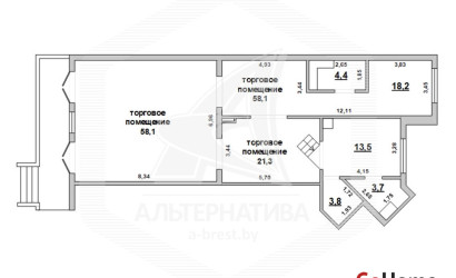 Аренда торгового помещения, Брест, Вулька,  140.6 кв.м.. Фото 1