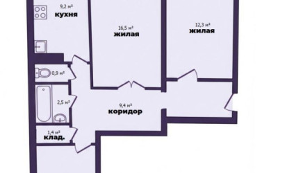 Купить 3-комнатную квартиру, Молодечно, Ларина ул., 5/А. Фото 19
