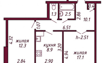 Купить 2-комнатную квартиру, Гродно, Клецкова, 86. Фото 12