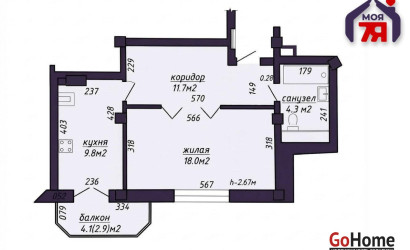 Купить 1-комнатную квартиру, Минск, Ротмистрова ул., 60 (Заводской район). Фото 2