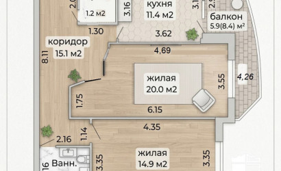Купить 2-комнатную квартиру, Минск, Притыцкого, 87(Фрунзенский район). Фото 2