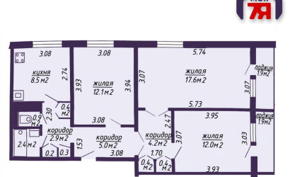 Купить 3-комнатную квартиру, Минск, Лынькова ул., 9 (Фрунзенский район). Фото 2