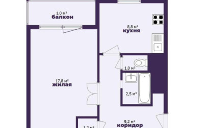 Купить 1-комнатную квартиру, Молодечно, Галицкого ул., 21. Фото 18