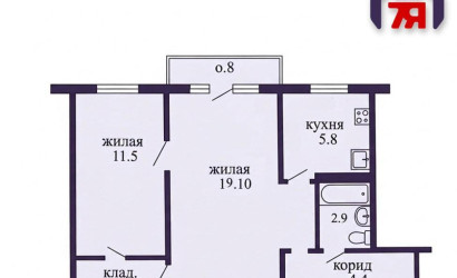 Купить 2-комнатную квартиру, Солигорск, Козлова ул., 22. Фото 14