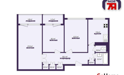 Купить 3-комнатную квартиру, Слуцк, Ленина ул., 221. Фото 21