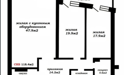 Купить 3-комнатную квартиру, Минск, Победителей просп., 115 (Центральный район). Фото 28