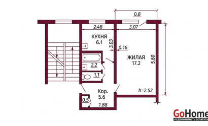 Купить 1-комнатную квартиру, Гродно, Курчатова, 13. Фото 11