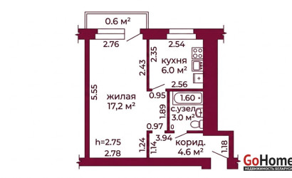 Купить 1-комнатную квартиру, Гродно, Ожешко, 49. Фото 11