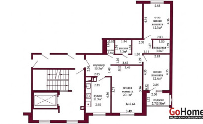 Купить 3-комнатную квартиру, Гродно, Виктора Глухова, 18. Фото 17