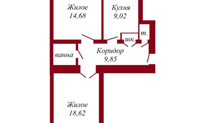 Купить 2-комнатную квартиру, Пинск, Ольховских, 10. Фото 15