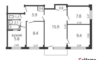 Купить 4-комнатную квартиру, Минск, Пушкина просп., 40/1 (Фрунзенский район)