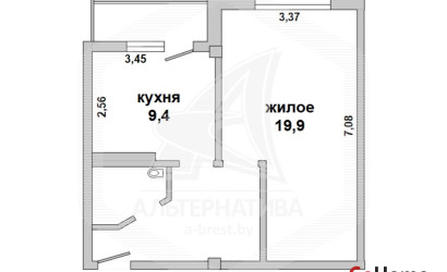 Купить 1-комнатную квартиру, Брест, Вулька, ул. Краснознаменная. Фото 1