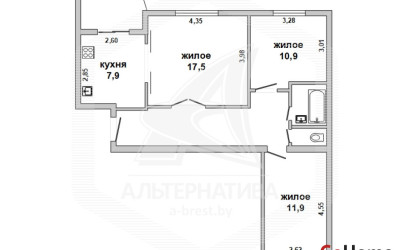 Купить 3-комнатную квартиру, Брест, Дубровка, ул. Дубровская. Фото 10