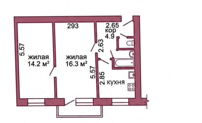 Купить 2-комнатную квартиру, Гродно, Пушкина, 22. Фото 9