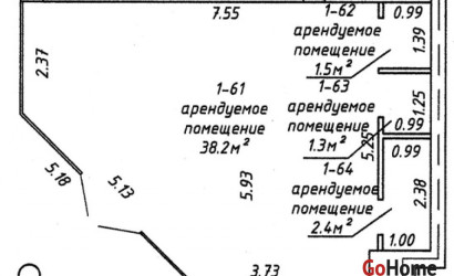 Аренда торгового помещения, Брест, ул. Советская, д. 85, 43.4 кв.м.. Фото 1