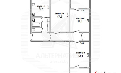 Купить 3-комнатную квартиру, Брест, Ковалево, ул. 28 Июля. Фото 26