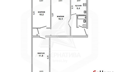 Купить 3-комнатную квартиру, Брест, Центр, пр-т Машерова. Фото 1