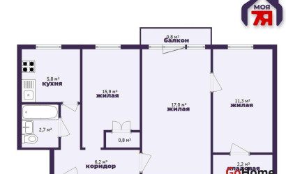 Купить 3-комнатную квартиру, Солигорск, Ленинского Комсомола ул., 3. Фото 25