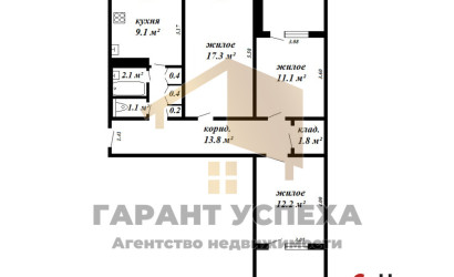 Купить 3-комнатную квартиру, Брест, ул. Сябровская, д. . Фото 1