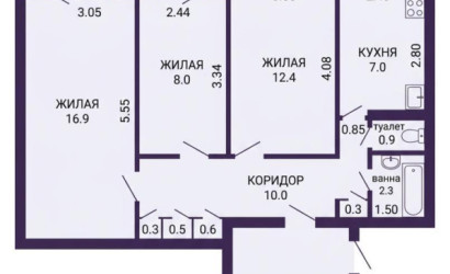 Купить 3-комнатную квартиру, Солигорск, Набережная ул., 1. Фото 30