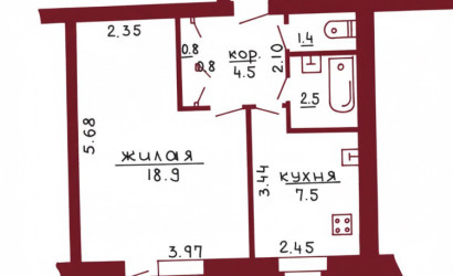 Купить 1-комнатную квартиру, Гродно, Терешковой, 40. Фото 9