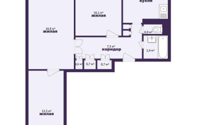 Купить 3-комнатную квартиру, Солигорск, Ленина ул., 22. Фото 26