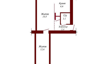Купить 2-комнатную квартиру, Пинск, Кирова, 2. Фото 10