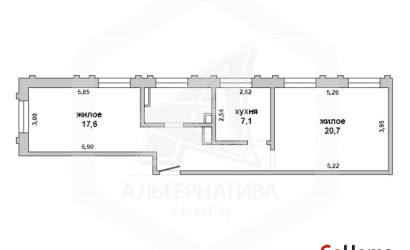 Купить 2-комнатную квартиру, Брест, Ковалево, ул. Суворова. Фото 15