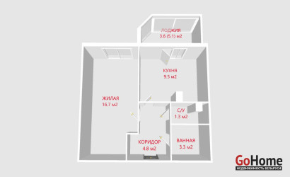 Купить 1-комнатную квартиру, Минск, Чичурина ул., 20 (Фрунзенский район). Фото 17