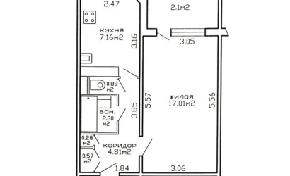 Купить 1-комнатную квартиру, Минск, Багратиона 2-й пер., 19 (Партизанский район). Фото 1