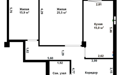 Купить 2-комнатную квартиру, Минск, ул. Коласа Якуба, д. 34/Б(Первомайский район). Фото 2