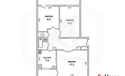 Купить 3-комнатную квартиру, Брест, Центр, ул. Крупской. Фото 2