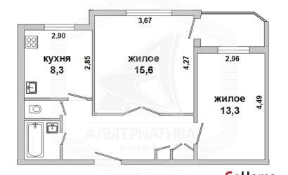 Купить 2-комнатную квартиру, Брест, Восток, ул. Гаврилова. Фото 1