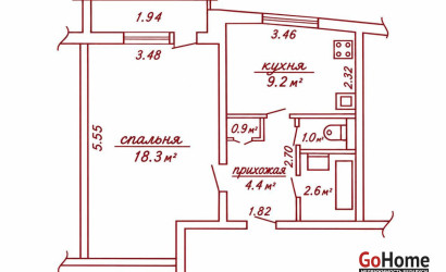 Купить 1-комнатную квартиру, Борисов, Ватутина, 40. Фото 1