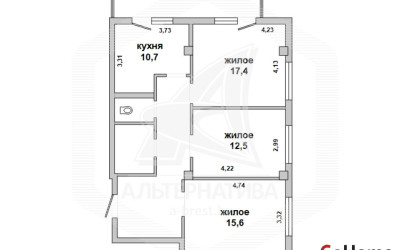 Купить 3-комнатную квартиру, Брест, Вулька, ул. Краснознаменная. Фото 1