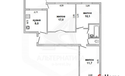 Купить 3-комнатную квартиру, Брест, Березовка, ул. Мошенского. Фото 1