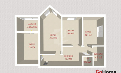 Купить 3-комнатную квартиру, Плещеницы, Октябрьская ул., 73/А2. Фото 33