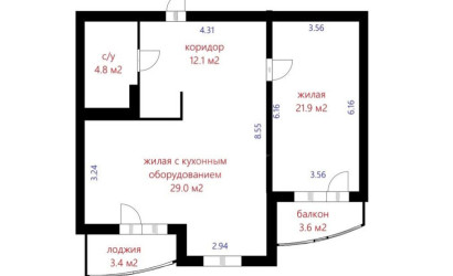 Купить 2-комнатную квартиру, Минск, Дзержинского просп., 22 (Московский район). Фото 35