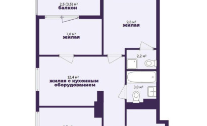 Купить 3-комнатную квартиру, Минск, Игоря Лученка ул., 27 (Октябрьский район). Фото 27