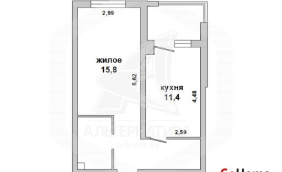 Купить 1-комнатную квартиру, Брест, Ковалево, пр-т Республики. Фото 13