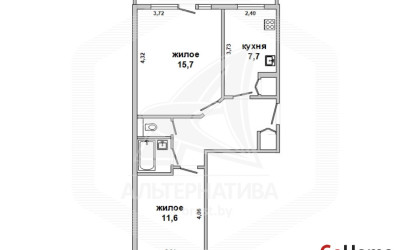 Купить 2-комнатную квартиру, Жабинка, , . Фото 1