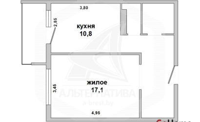 Купить 1-комнатную квартиру, Брест, Граевка, ул. Олега Кошевого. Фото 1