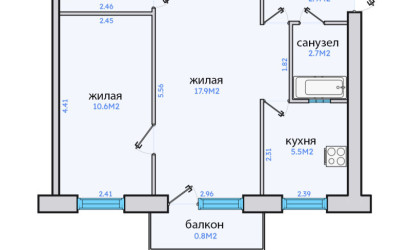 Купить 2-комнатную квартиру, Минск, Коржа, 1 (Московский район). Фото 1