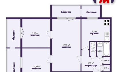 Купить 3-комнатную квартиру, Минск, Глебки ул., 58 (Фрунзенский район). Фото 23