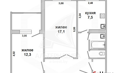 Купить 2-комнатную квартиру, Брест, Ковалево, ул. Октябрьской Революции. Фото 1