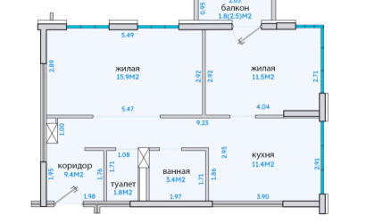 Купить 2-комнатную квартиру, Минск, Михаила Савицкого, 8 (Октябрьский район). Фото 2