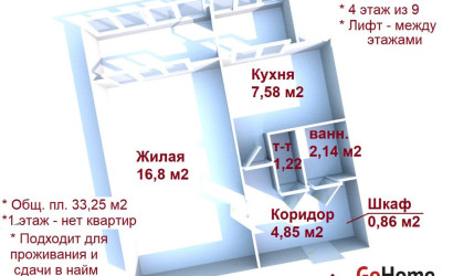 Купить 1-комнатную квартиру, Минск, Богдановича ул., 78 (Советский район). Фото 17